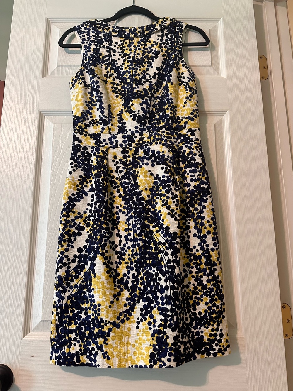 Floral Boden Sleeveless Dress (Yellow & Navy on Cream)